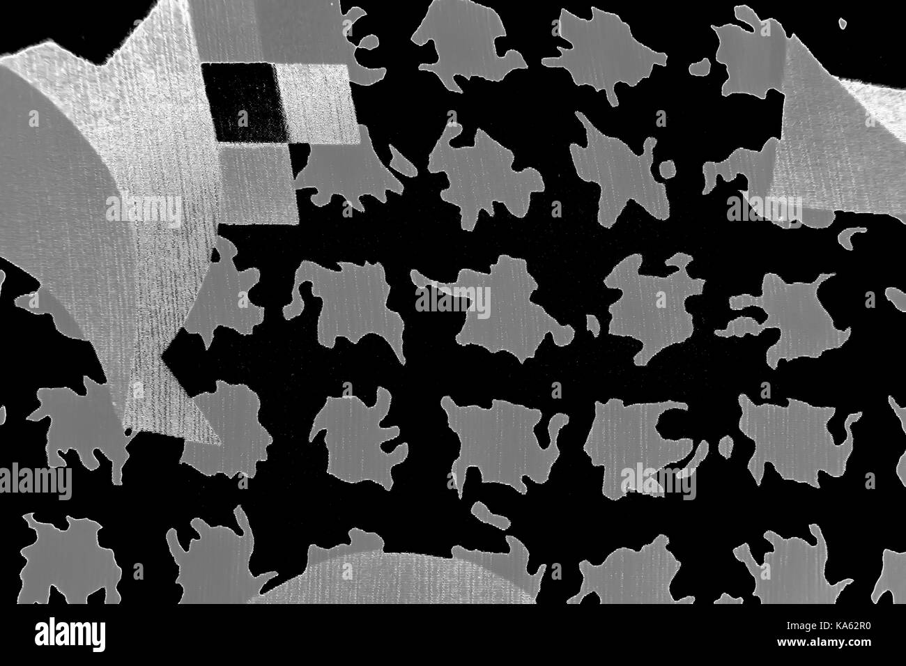 Image de fond : résumé motif en noir et blanc sur le tissu Banque D'Images