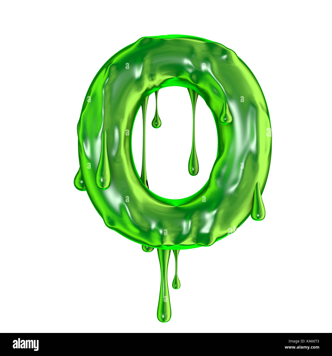 Green slime dégoulinant capital halloween lettre o Banque D'Images