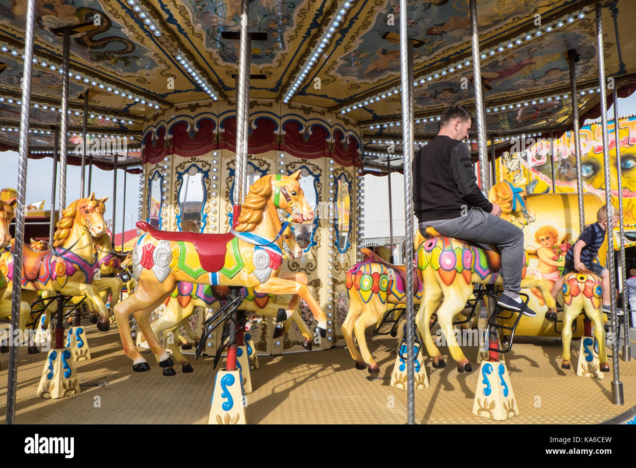 Coney Beach,plage,plage,Coney,fun,fête foraine,parc d'attraction,attractions,manèges,,Porthcawl,Brigend,France Pays de Galles,UK,Royaume-Uni, Europe, Banque D'Images