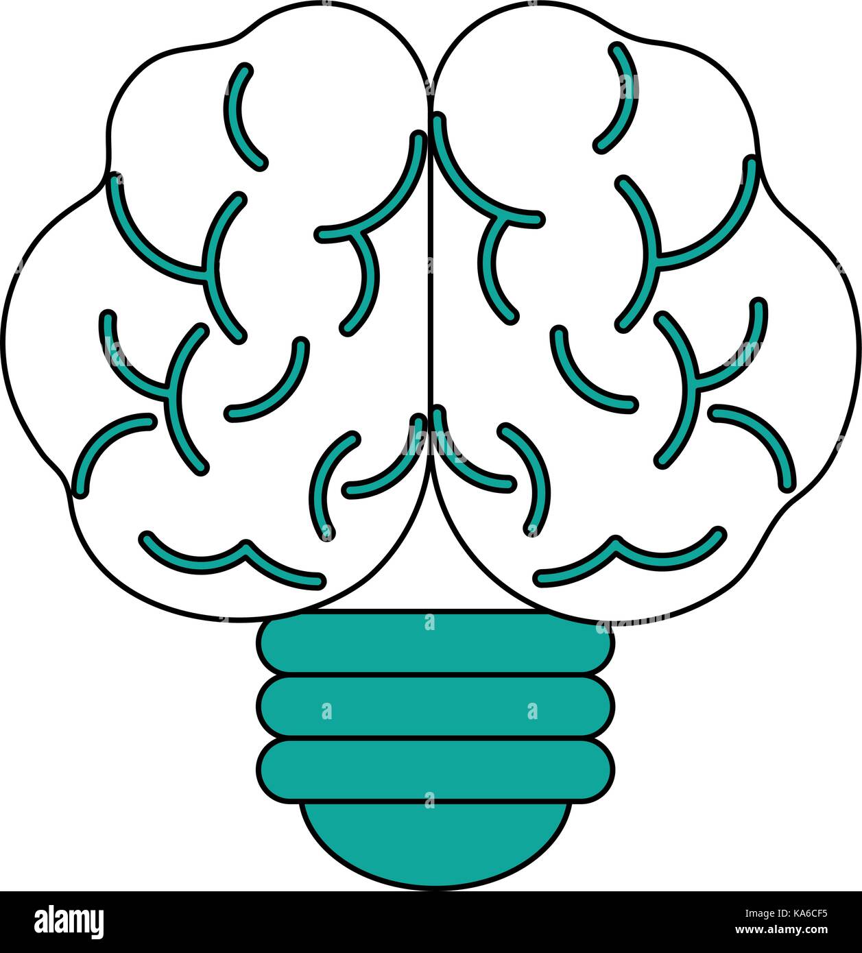 Idée créative du cerveau de l'ampoule Illustration de Vecteur