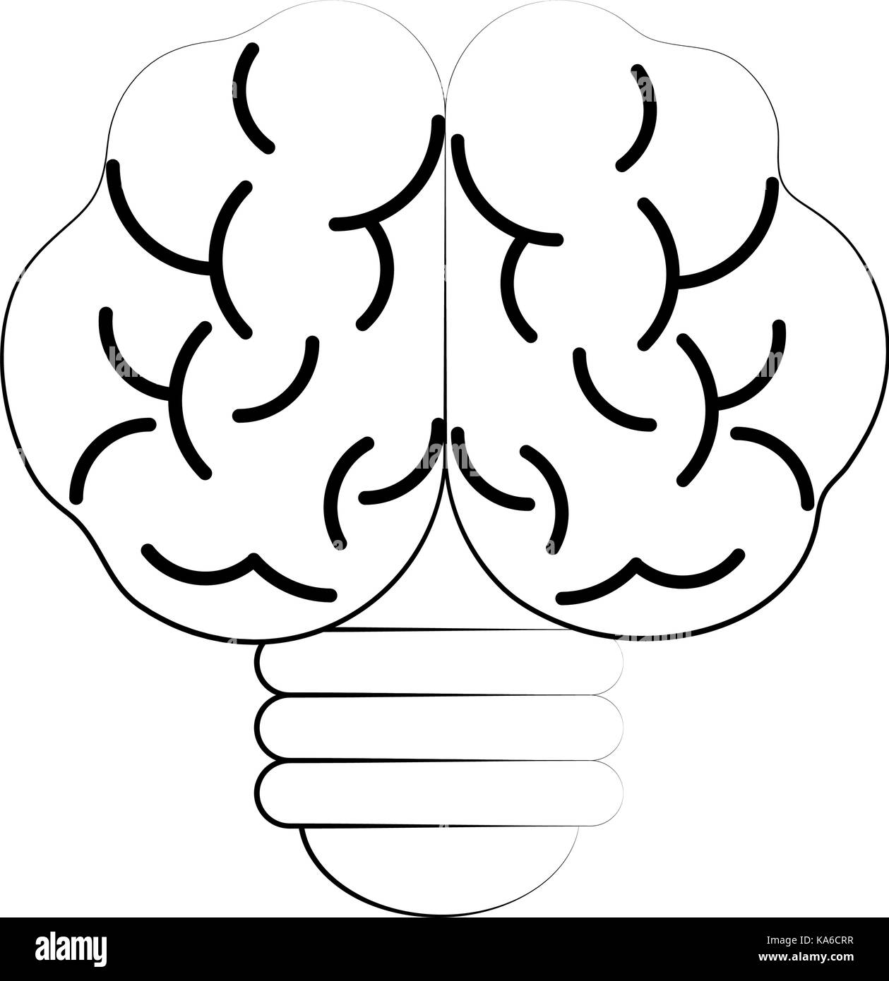 Idée créative du cerveau de l'ampoule Illustration de Vecteur