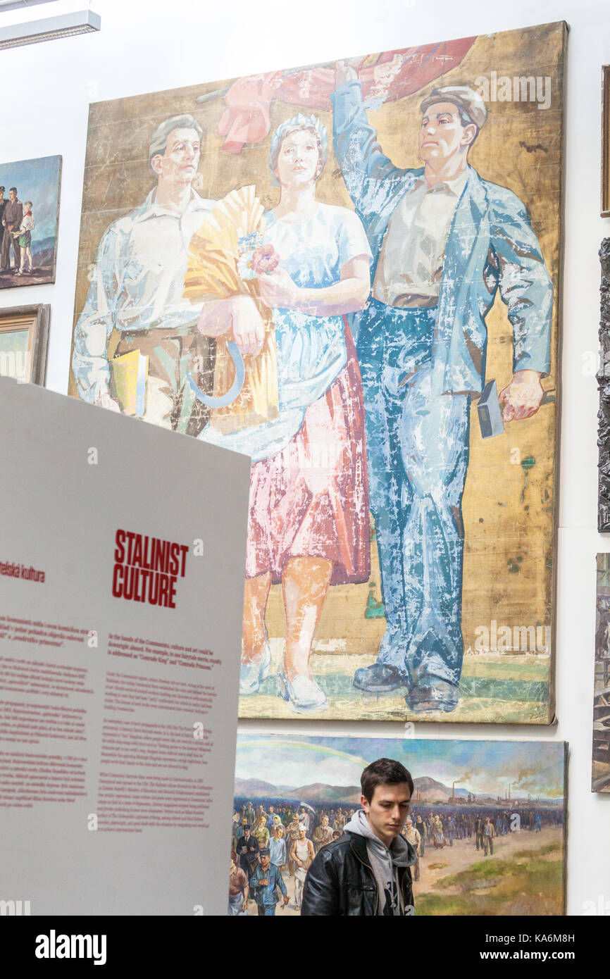 Art communiste au Musée du communisme, Prague, République tchèque Banque D'Images