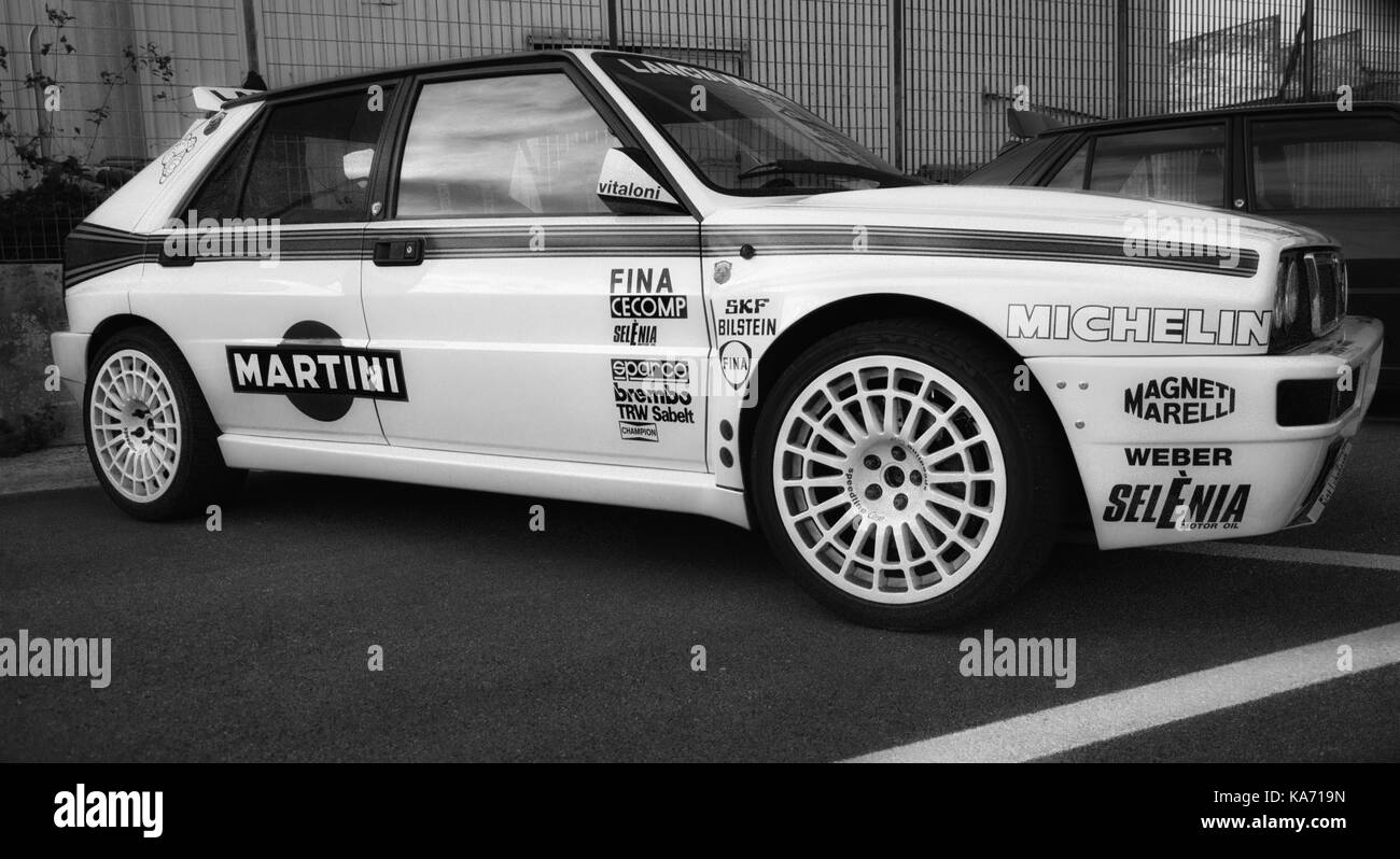 Lancia Delta martini racing replica à Pesaro italie Banque D'Images