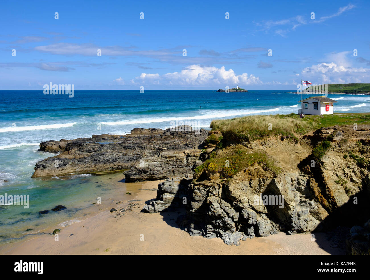 Gîte de la Garde côtière canadienne, gwithian plage, près de gwithian, baie de St Ives, Cornwall, Angleterre, Royaume-Uni Banque D'Images