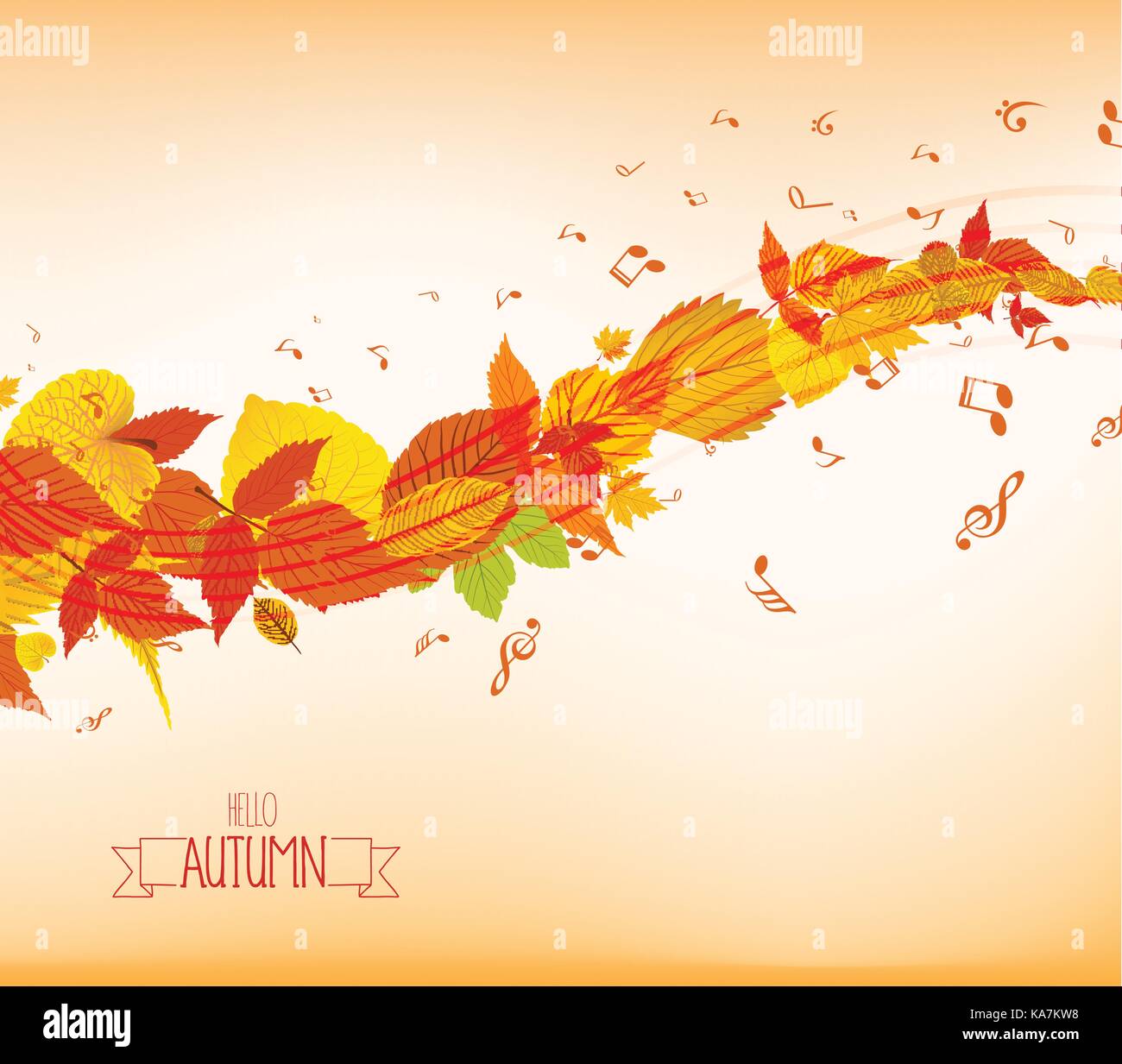 Vector illustration d'un les feuilles d'automne et encore de mon âme est background Illustration de Vecteur
