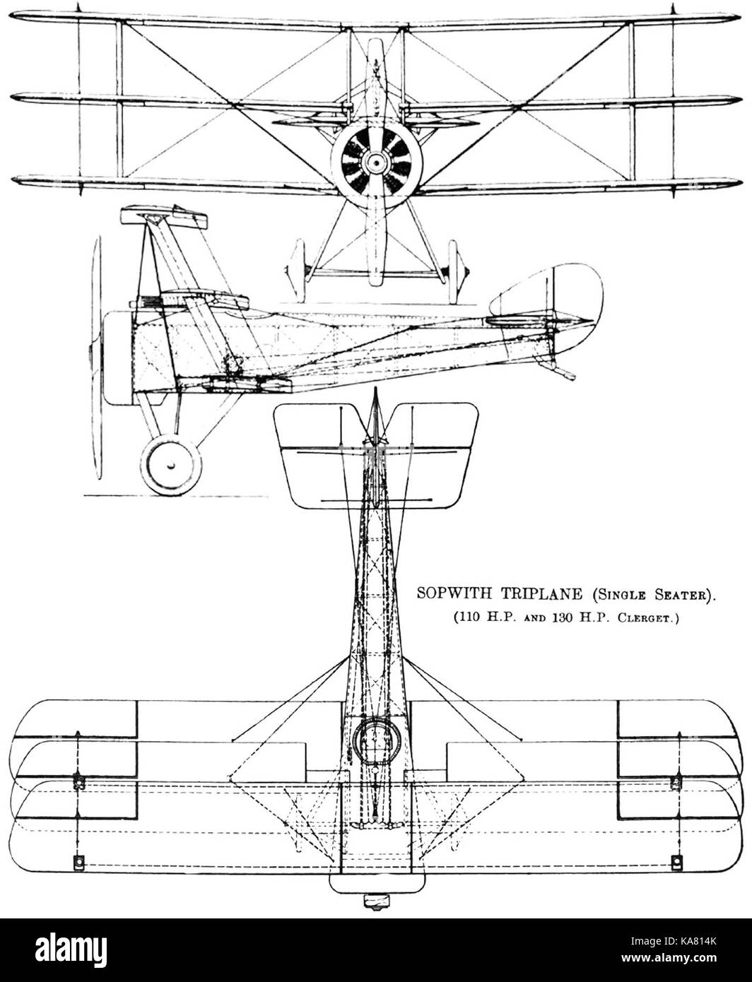 Sopwith Triplane dwg Banque D'Images Sopwith Triplane dwg Banque D'Images