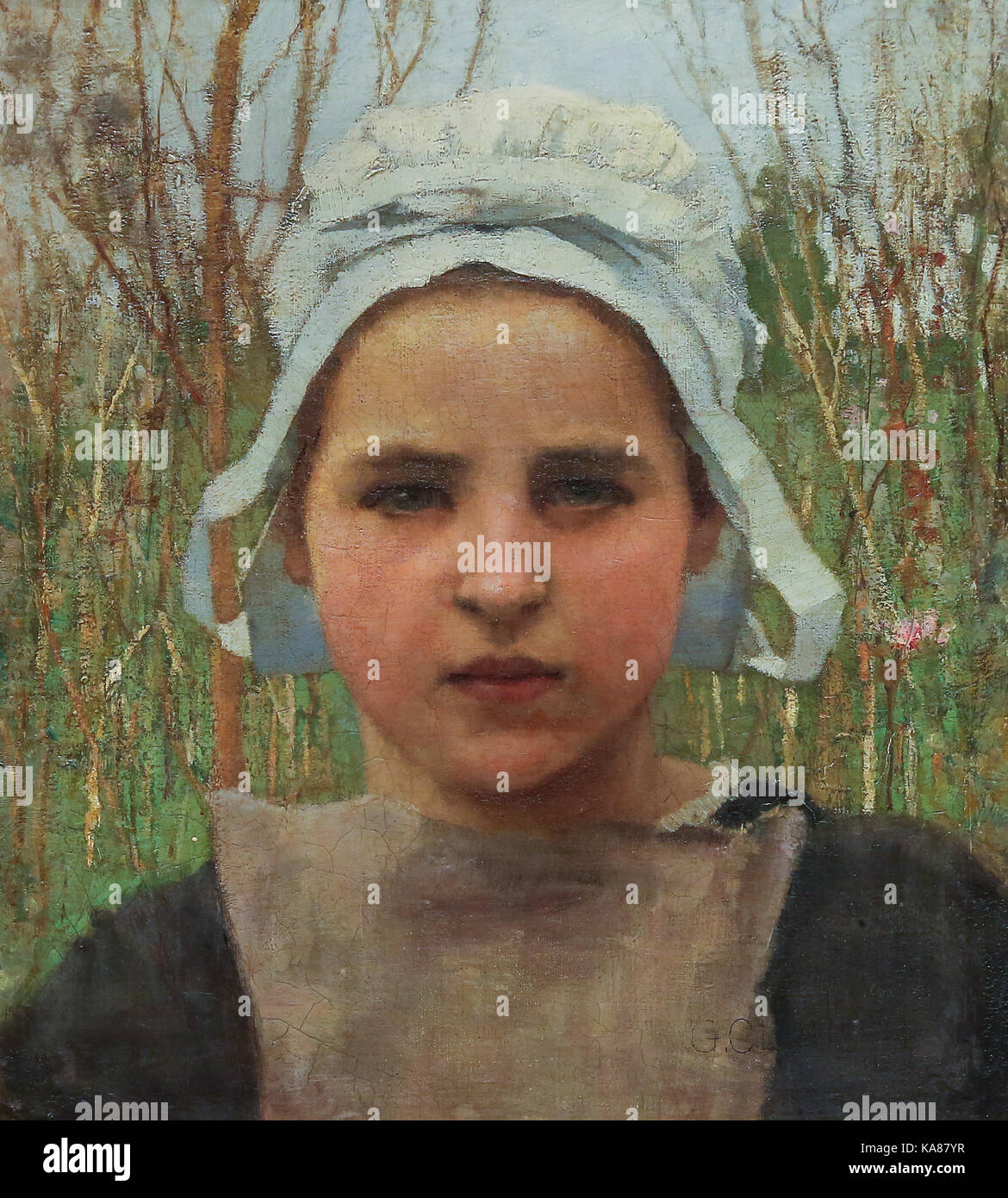 Londres, Royaume-Uni. 25 septembre, 2017. 'Actions Marie, une fille de paysan' quimperie par sir George Clausen (la Grèce 1980-1989). Il est estimé à £60 000 - €80 000. Credit : dinendra haria/Alamy live news Banque D'Images