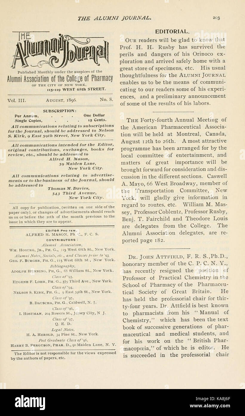 Le journal des anciens (page 203) BHL4955187 Banque D'Images