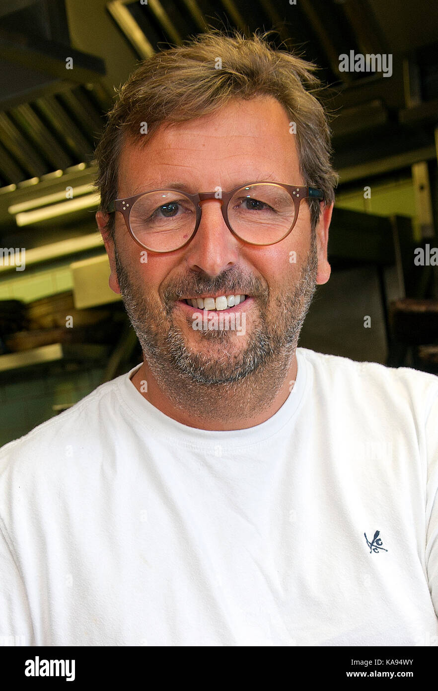 Cuisinier/restaurateur mitch tonks de l'hippocampe restaurant, Dartmouth, Devon, UK Banque D'Images