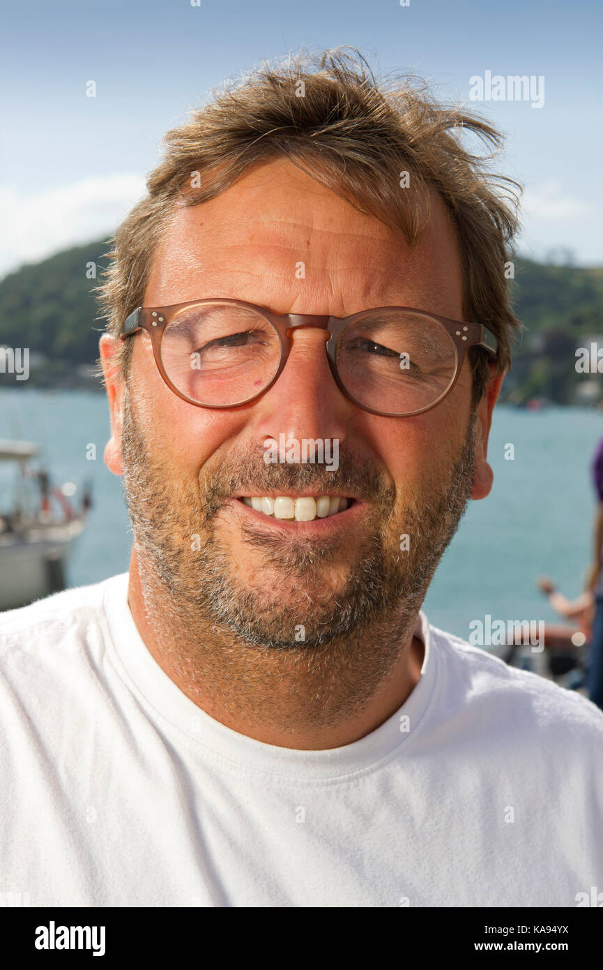 Cuisinier/restaurateur mitch tonks de l'hippocampe restaurant, Dartmouth, Devon, UK Banque D'Images