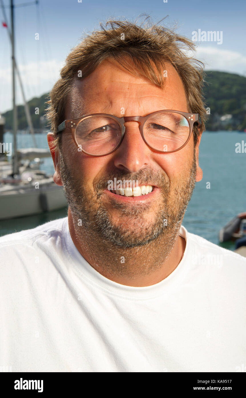 Cuisinier/restaurateur mitch tonks de l'hippocampe restaurant, Dartmouth, Devon, UK Banque D'Images