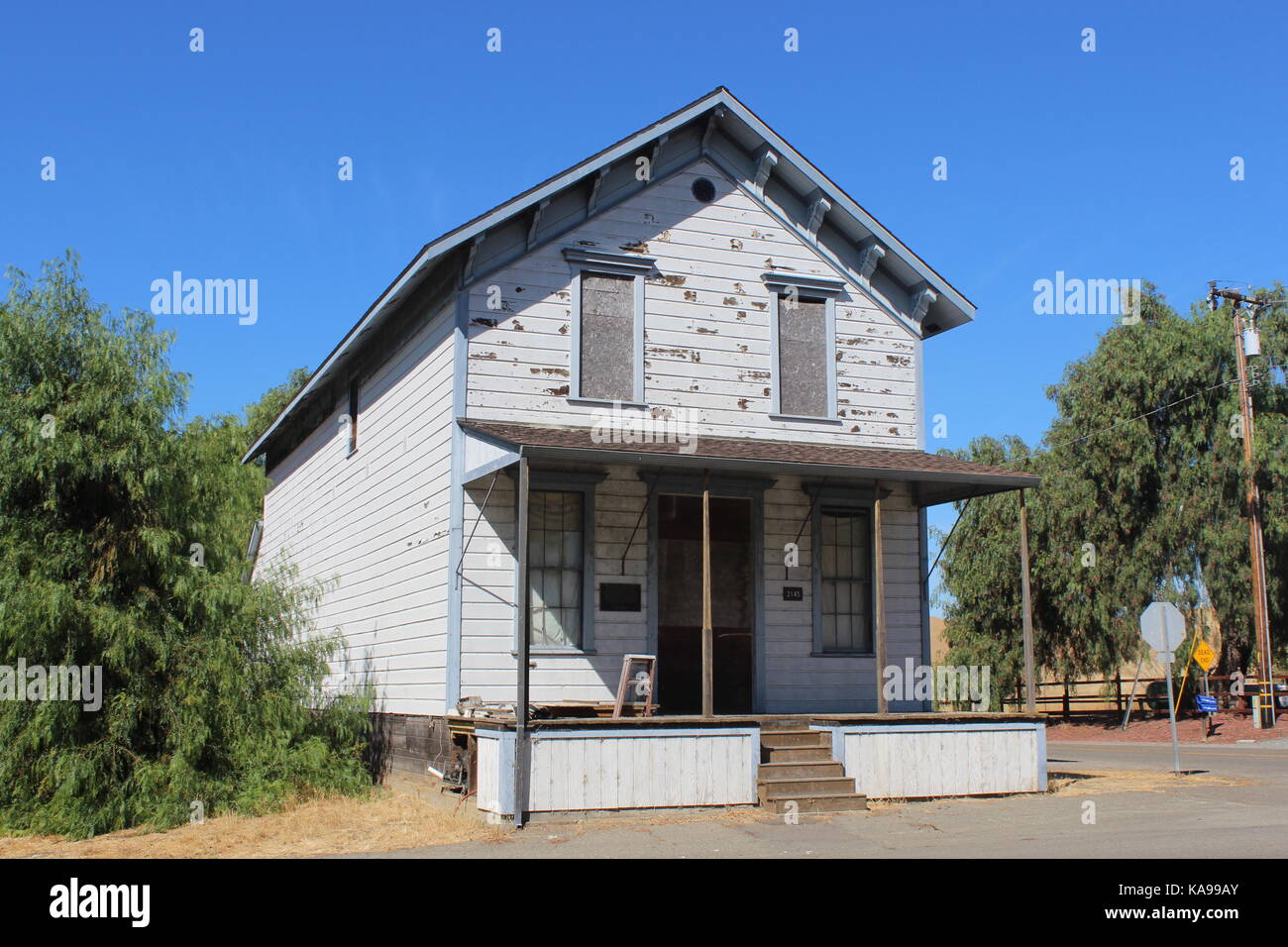 Et d'oiseaux Dinkelspiel Store ou Benjamin Store, construit en 1875, l'atterrissage d'oiseaux, en Californie Banque D'Images