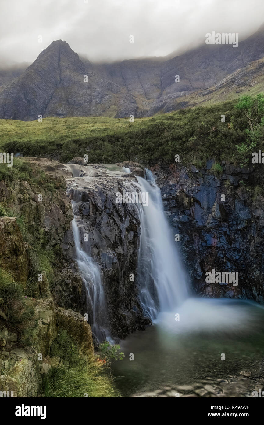 Fairy pools, Glen fragile, Isle of Skye, Écosse, Royaume-Uni Banque D'Images