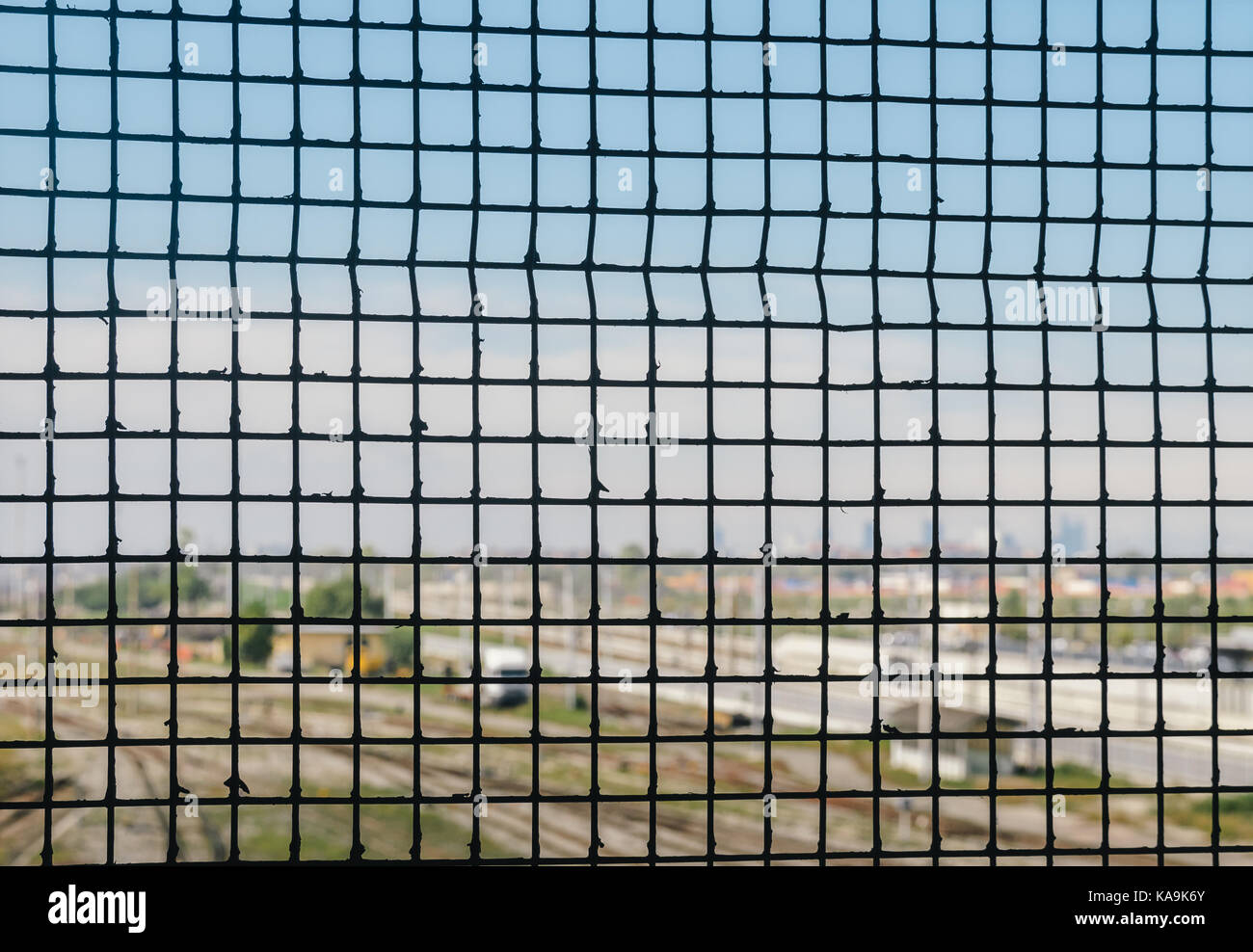Focus sélectif de la porte au train depot et Milan, Italie Le centre-ville historique Banque D'Images