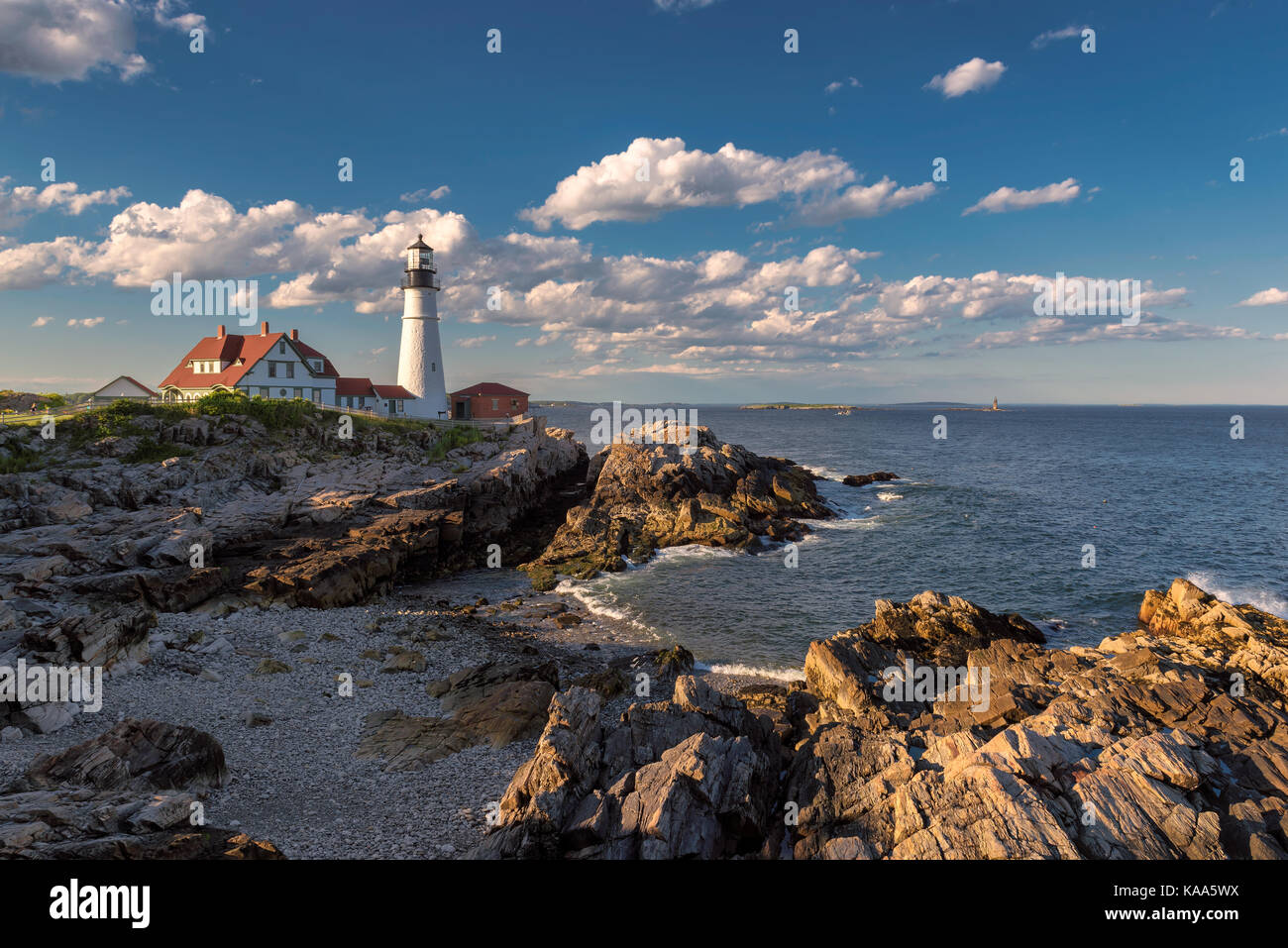 Portland Head Lighthouse à cape elizabeth, Maine, USA. Banque D'Images