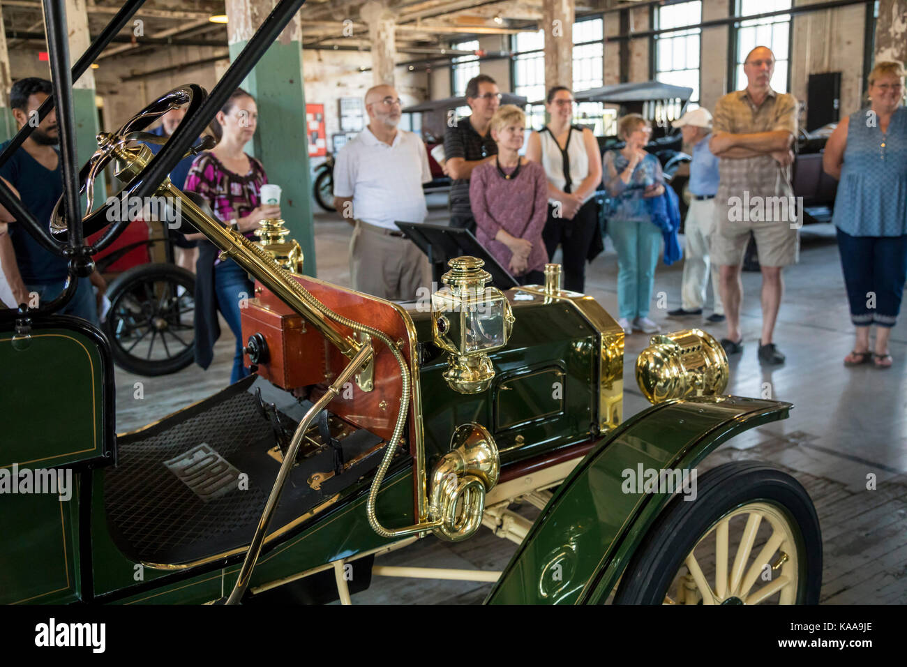 Detroit, Michigan - visite l'usine Ford de piquette avenue, où la première Ford modèle t a été construit en 1908. Le bâtiment est maintenant un musée qui h Banque D'Images