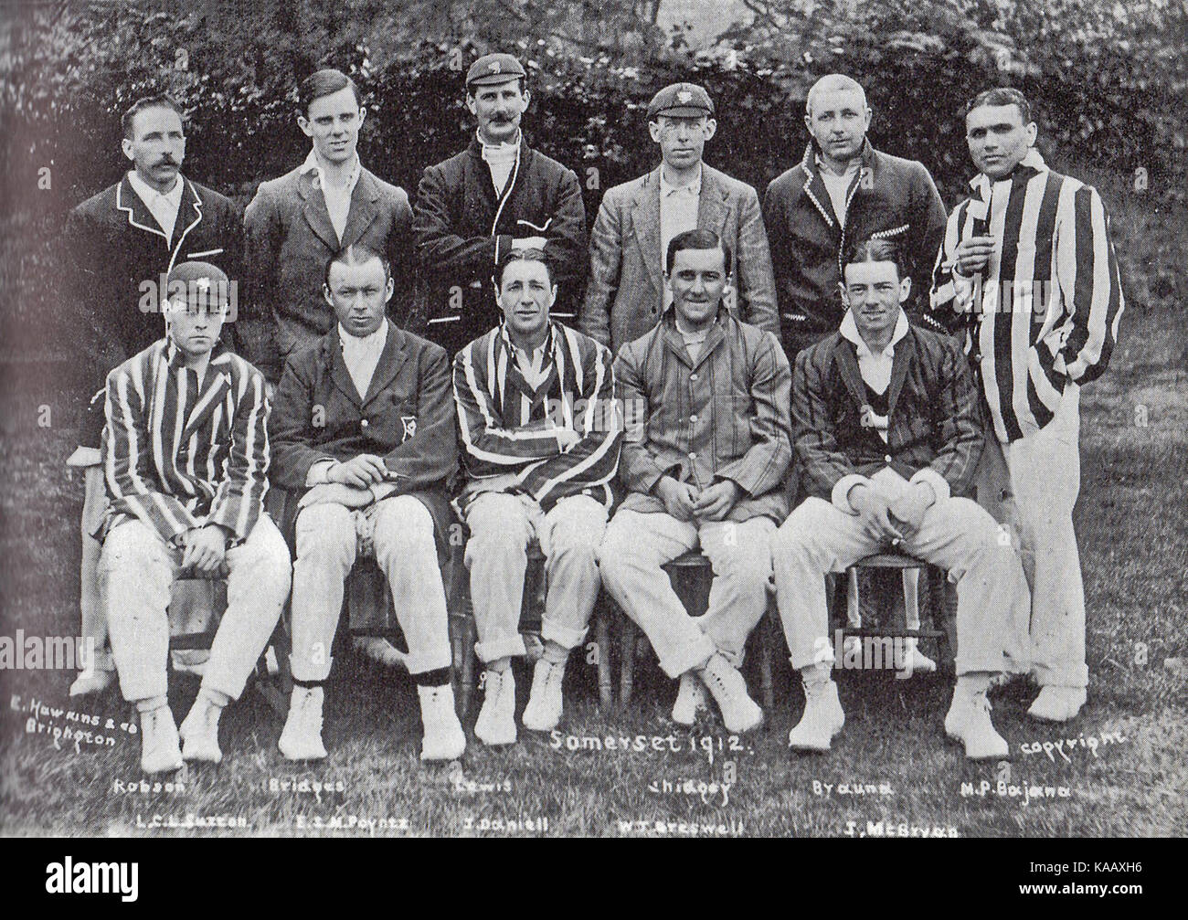 Le Somerset County Cricket Club en 1912 Banque D'Images