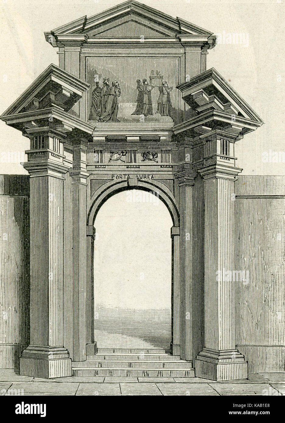 Santuario di Varallo Porta Aurea xilografia Banque D'Images Santuario di Varallo Porta Aurea xilografia Banque D'Images
