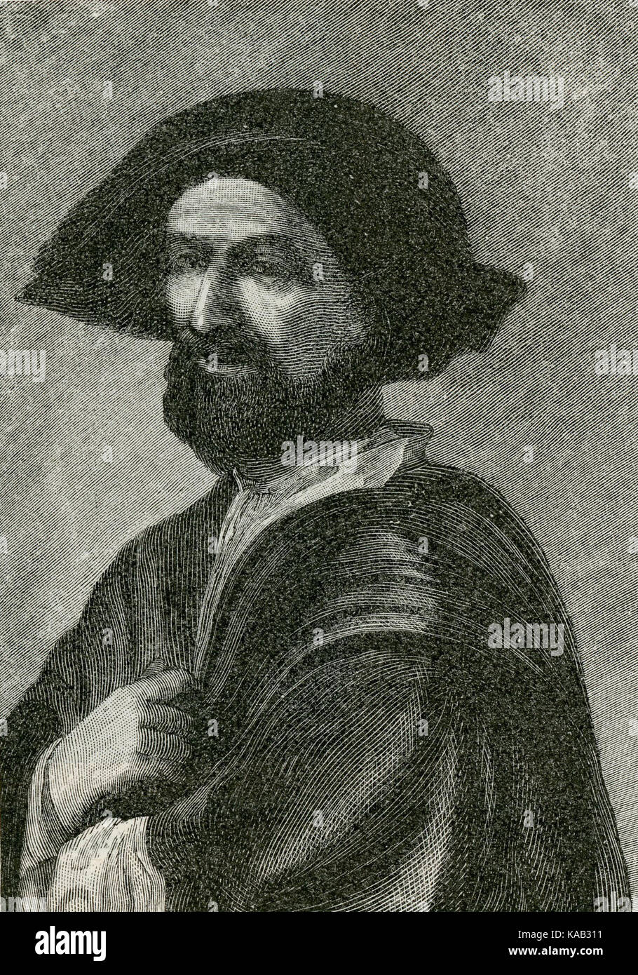 Ritratto di Cesare Borgia le xilografia Banque D'Images