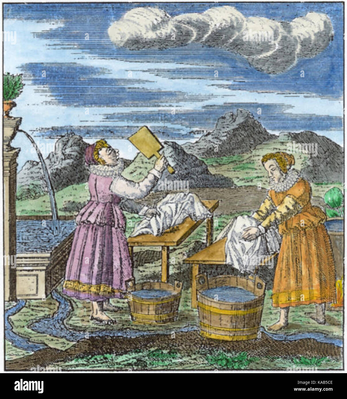 Splendor Solis. Libre de 21 femmes pour laver le linge Banque D'Images