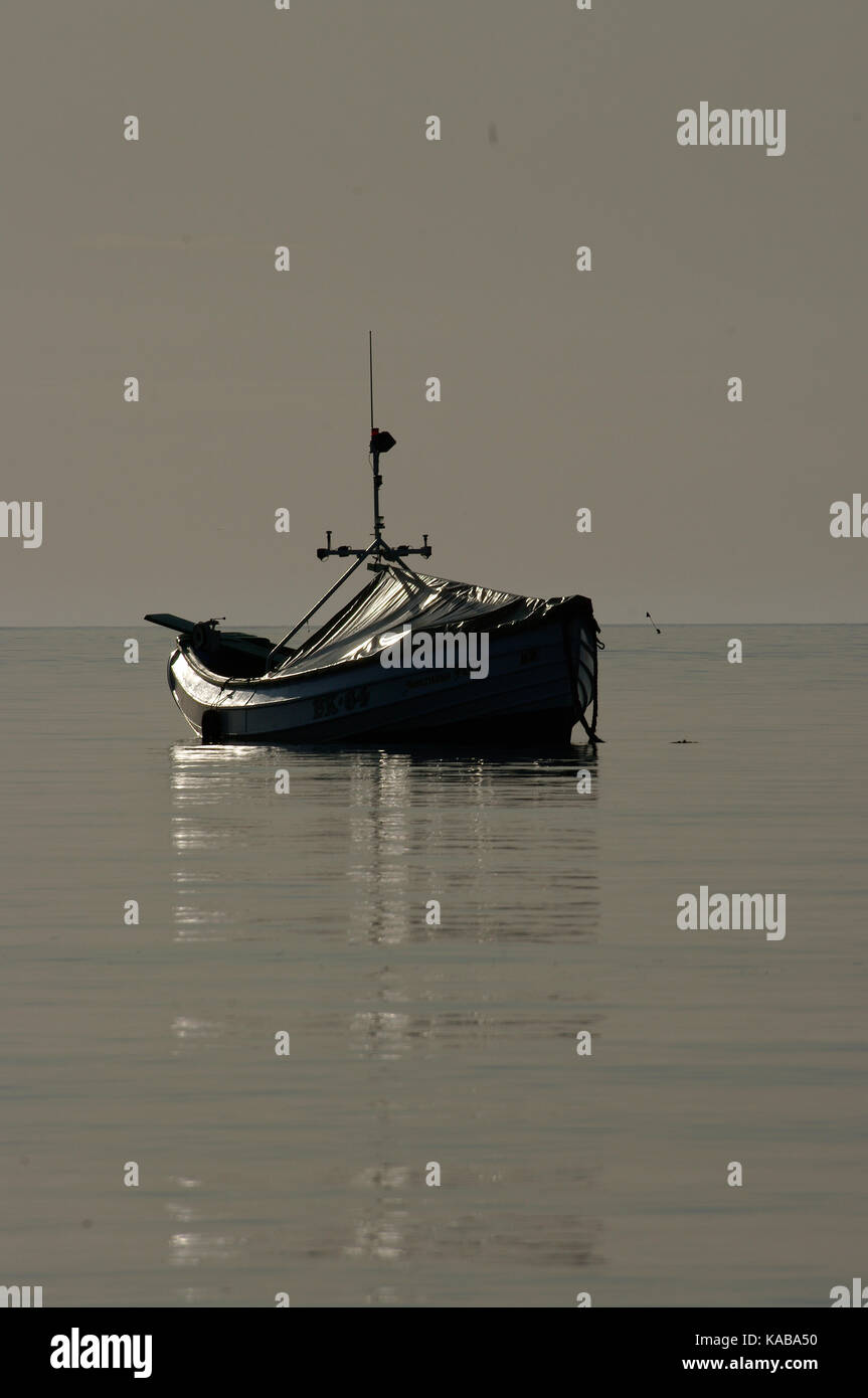 Des bateaux de pêche à l'boulmer, Northumberland Banque D'Images