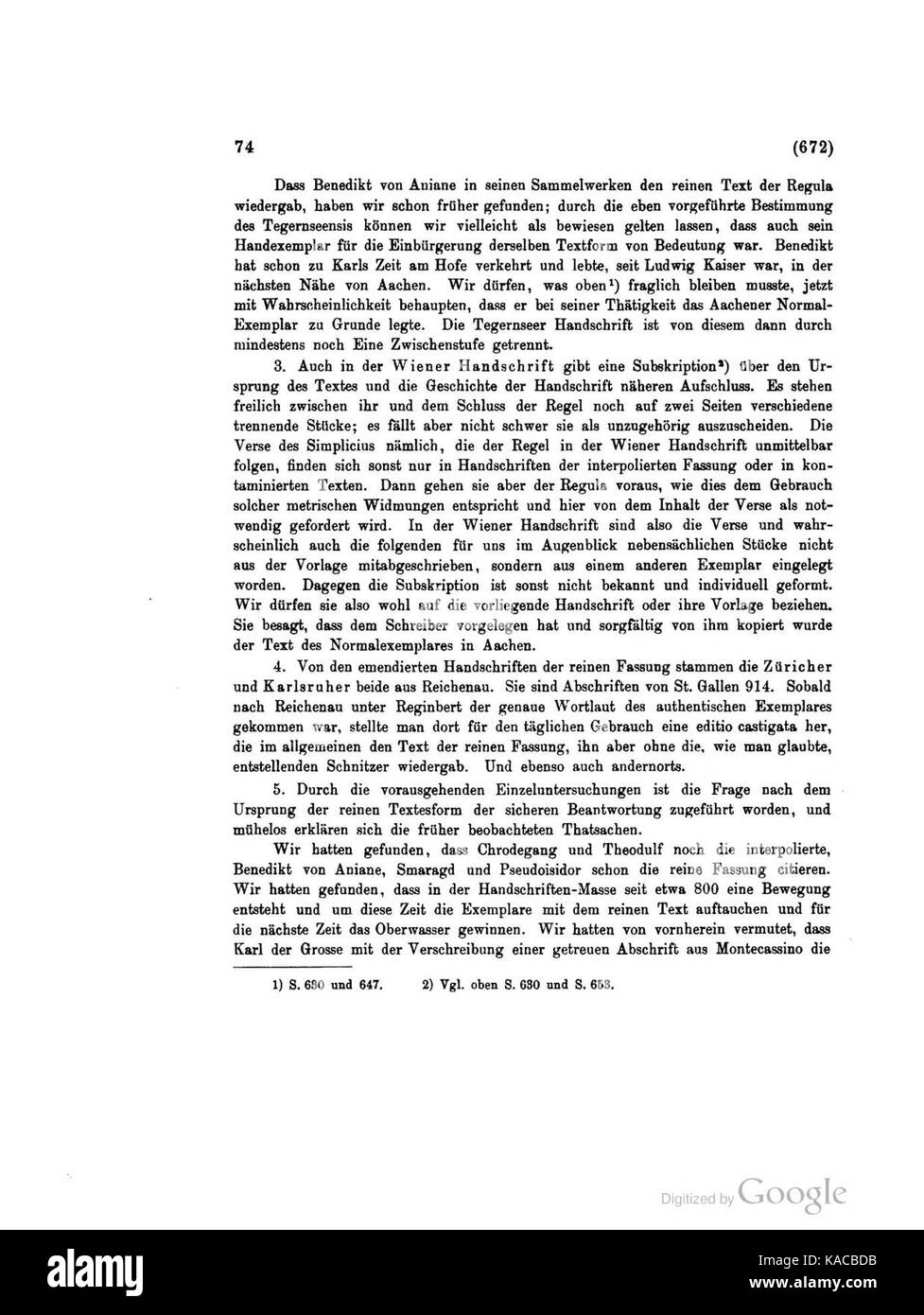 Un texte historique discutant de la 'Regula S. Benedicti' (règle de fonctionnement Benedict), qui est un texte fondateur de la vie monastique dans le christianisme. Banque D'Images