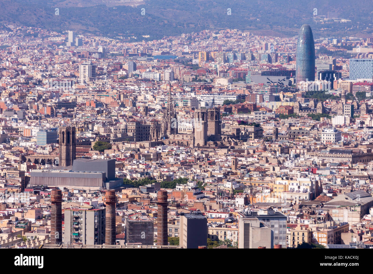 Vue d'aeria ville, Barcelone Espagne Banque D'Images