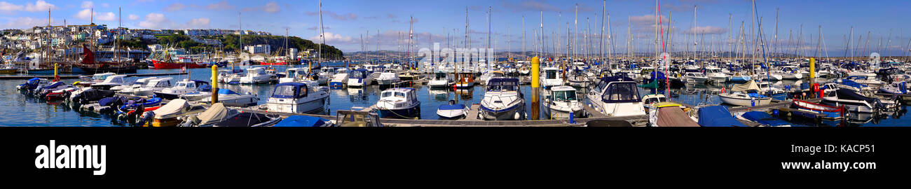 Fr - panorama de l'extrême : devon brixham marina Banque D'Images