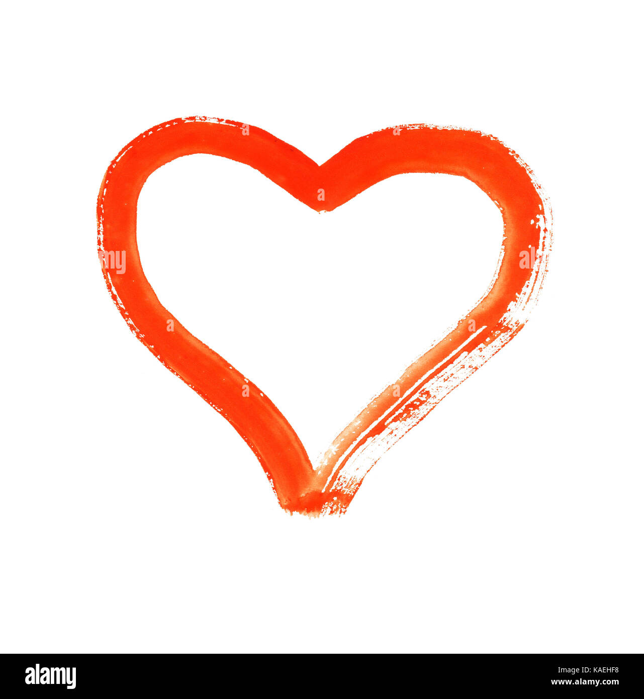Coeur - symbole de l'amour - aquarelle sur papier - isolé Banque D'Images