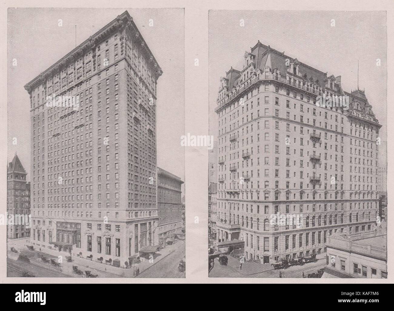 Hotel Belmont, sur Park Avenue, entre la 41e et 42e rues, 292 pieds de haut ; 258 400 pieds carrés de surface de plancher. Copyright, 1906… Banque D'Images