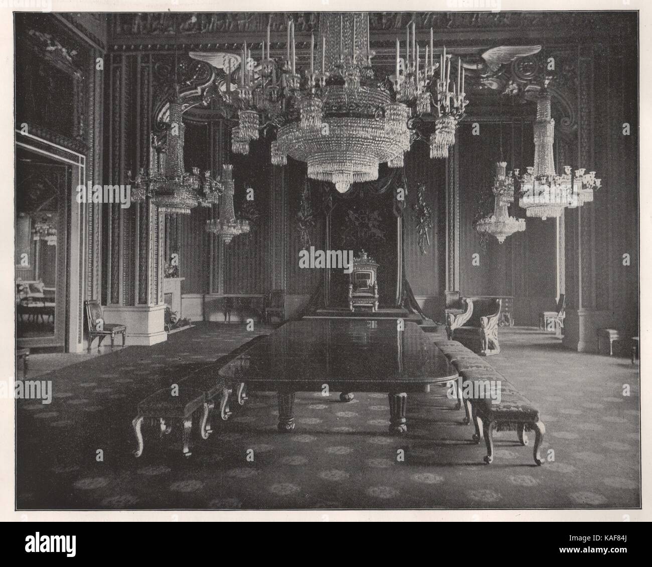 Throne-Room, Buckingham Palace, Londres Banque D'Images