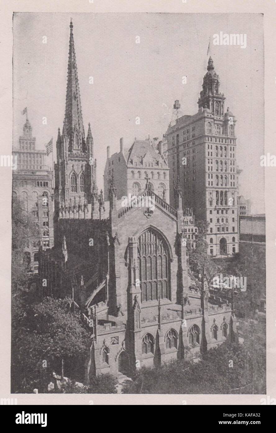 L'église Trinity, à Broadway, en face de Wall Street. Créé 1697 ; construit en 1846, la société de l'église la plus riche en Amérique. Le revenu, 775,… Banque D'Images