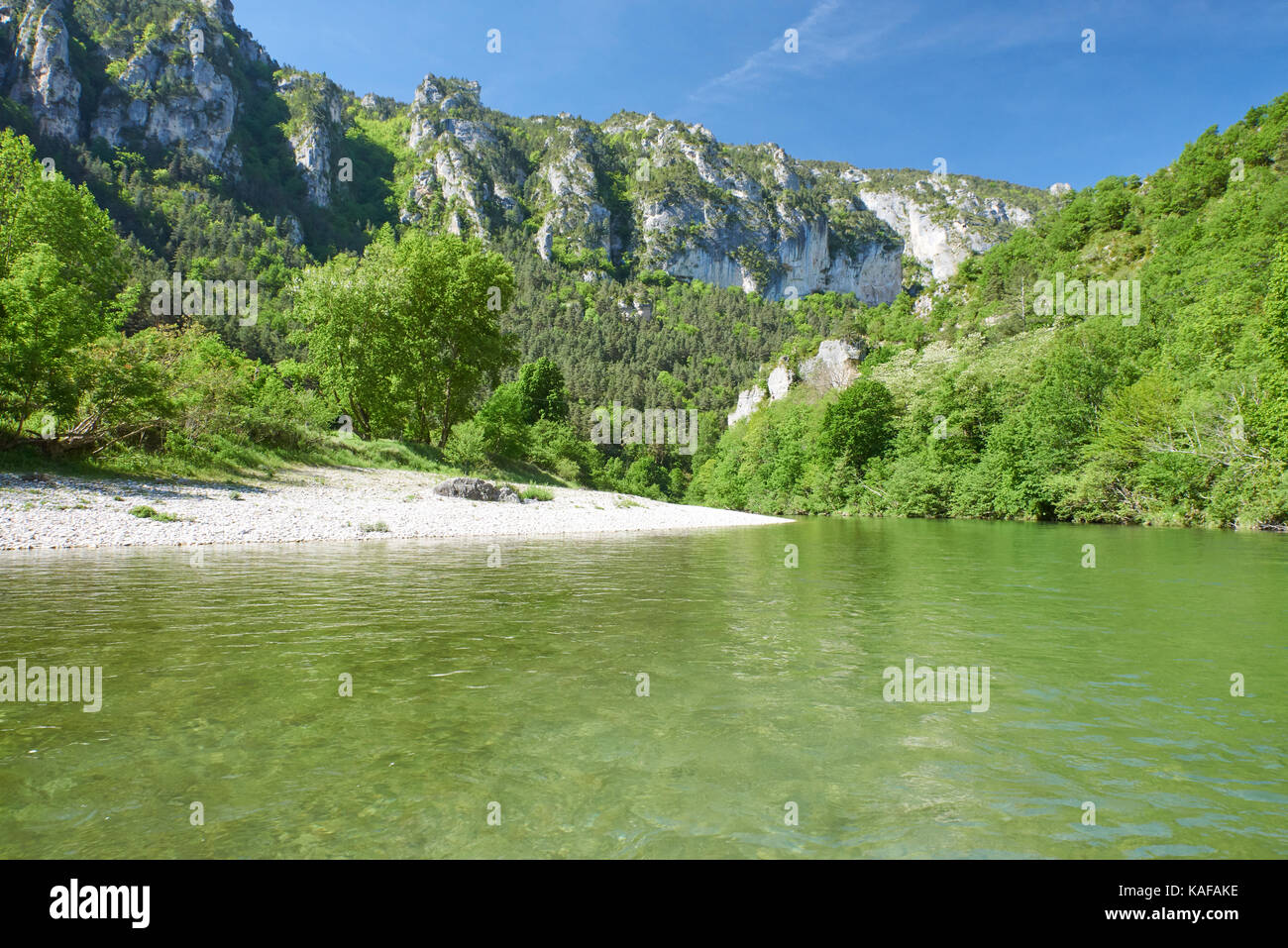 Gorges du Tarn sur un bateau Banque D'Images