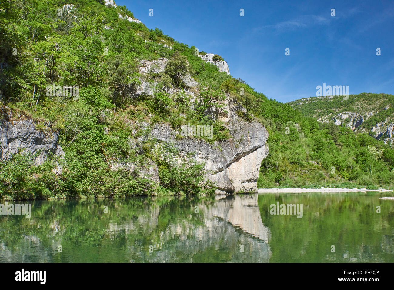 Gorges du Tarn sur un bateau Banque D'Images