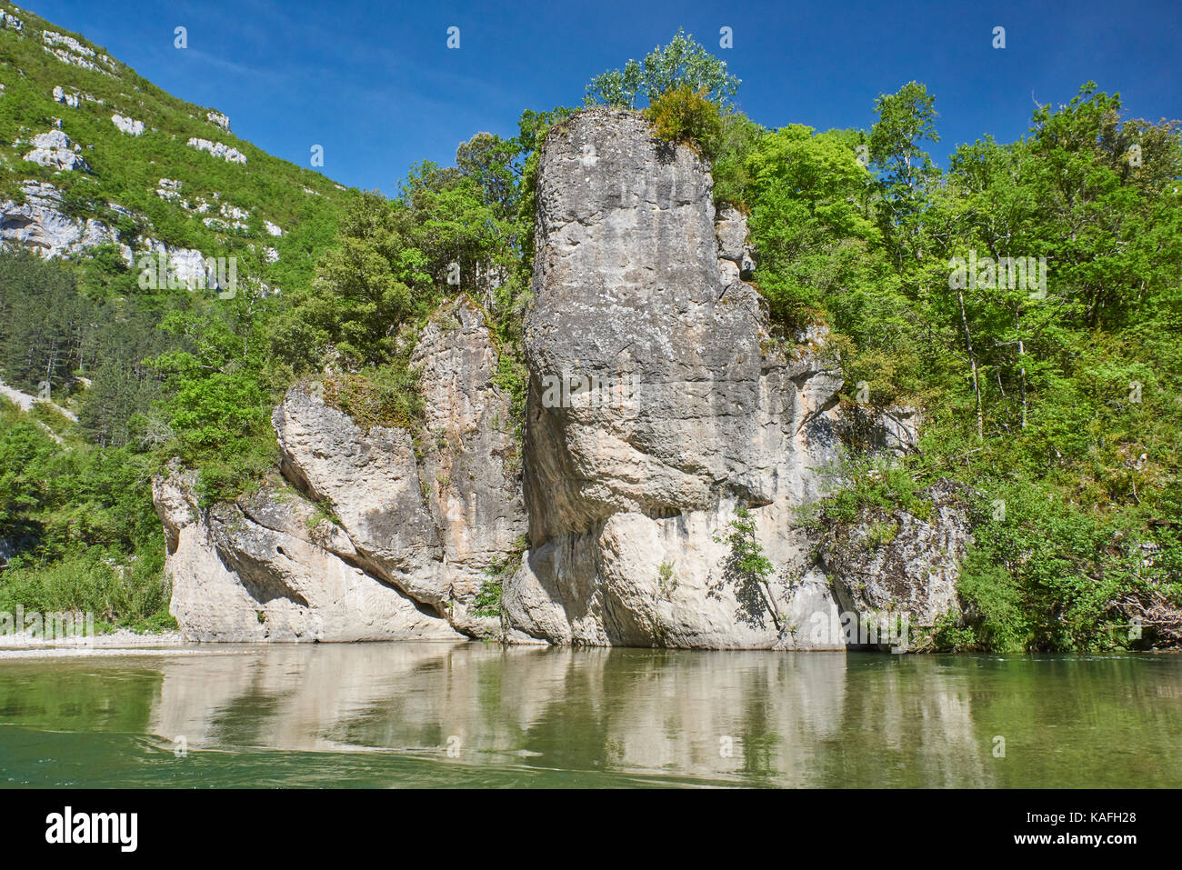 Gorges du Tarn sur un bateau Banque D'Images