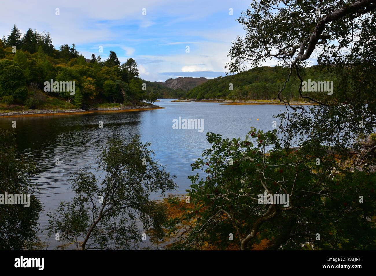 Vue depuis le château de Tioram - Péninsule d'Ardnamurchan - Ecosse Banque D'Images