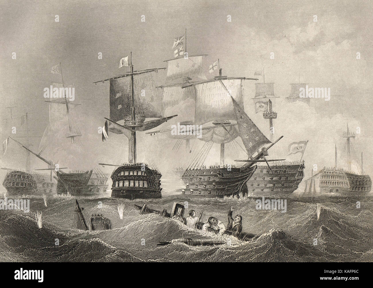 Bataille de Trafalgar, 21 octobre, 1805 Banque D'Images