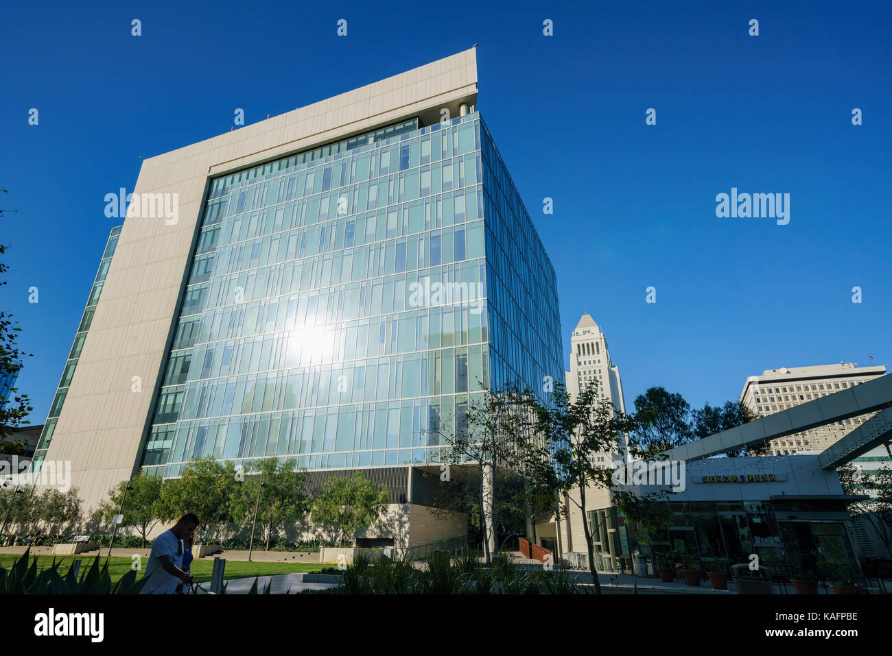 Los Angeles, 24 sept : Downtown Street View et le département de la police de los angeles sur l'administration centrale le 24 sep 2017 à Los Angeles, Californie, États-Unis Banque D'Images