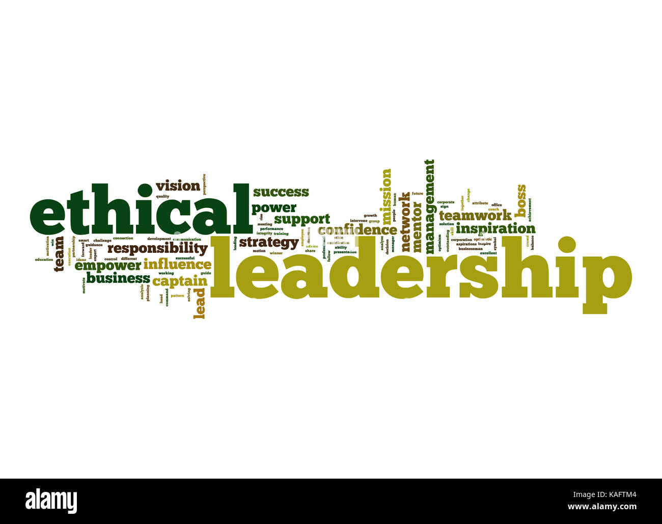 Leadership éthique nuage de mots Banque D'Images