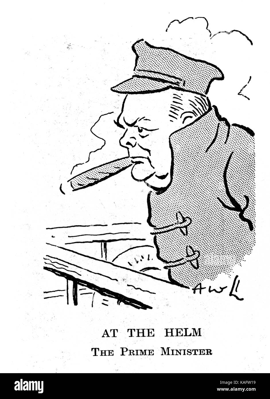 Churchill cartoon Banque D'Images