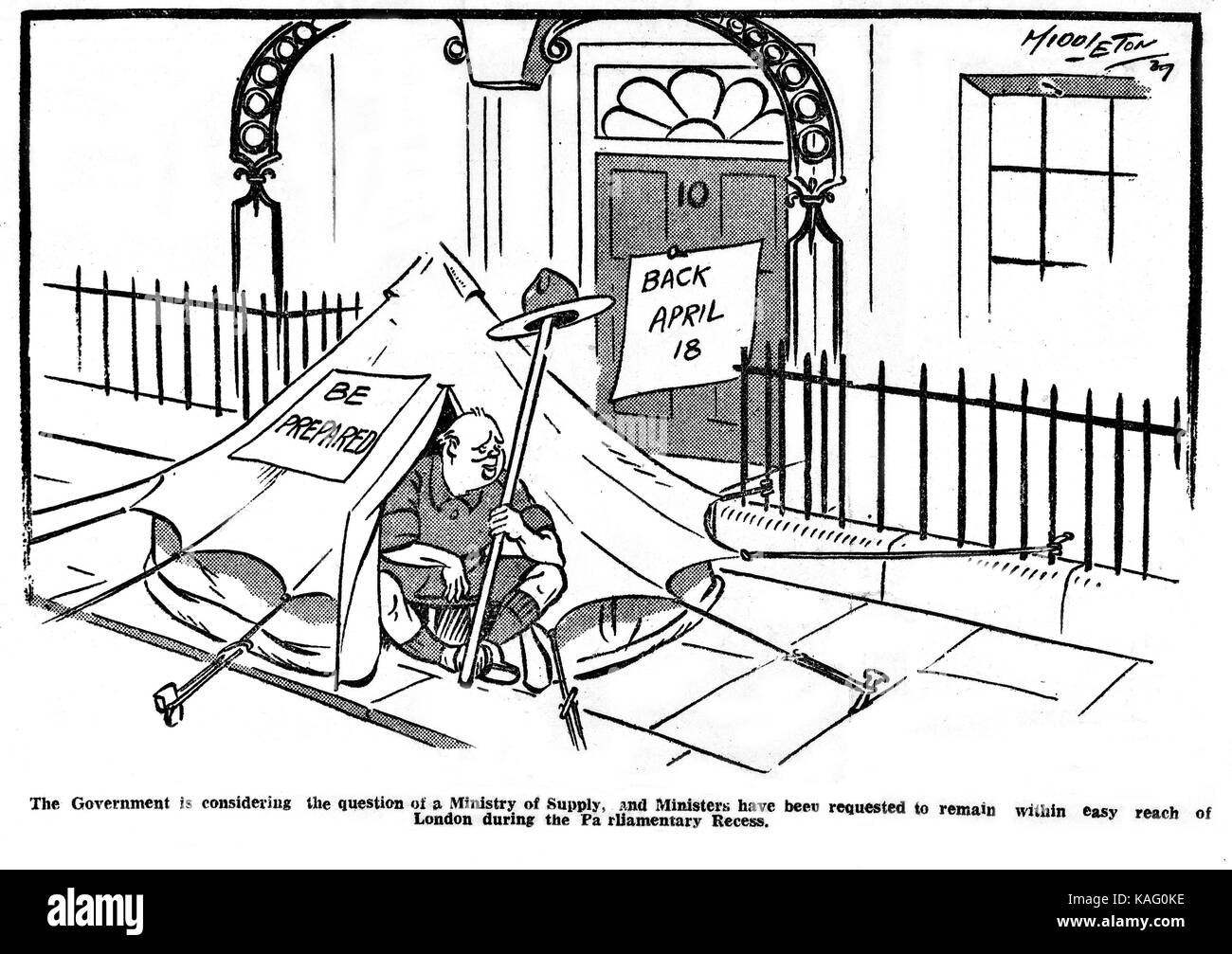 Churchill cartoon Banque D'Images