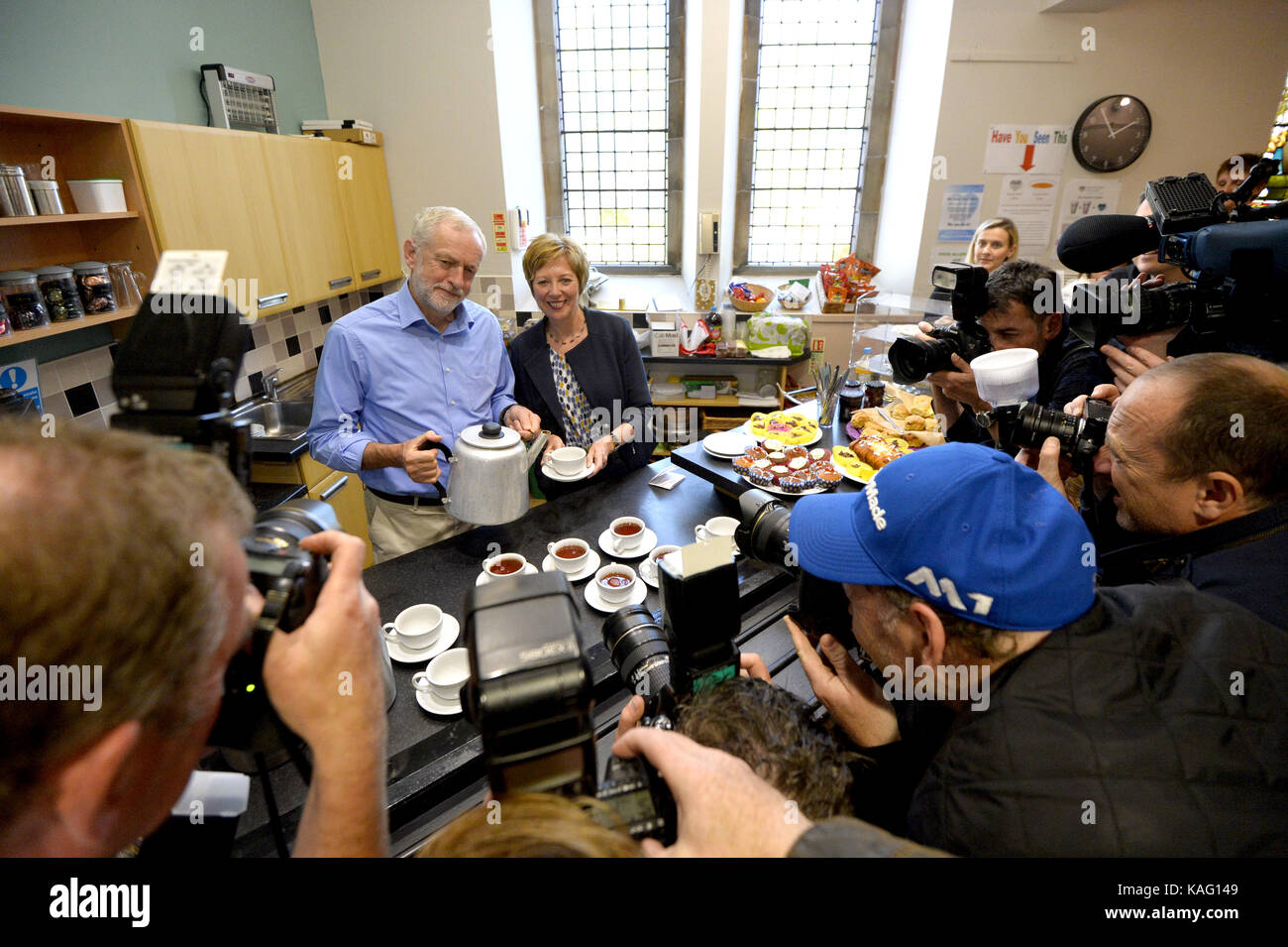 Leader du travail rencontre Jeremy Corbyn retraités à st bryce kirk dans kirkcaldy. avec : Jeremy Corbyn où : kirkcaldy, Royaume-Uni Quand : 26 août 2017 : crédit d'Euan cherry/wenn.com Banque D'Images