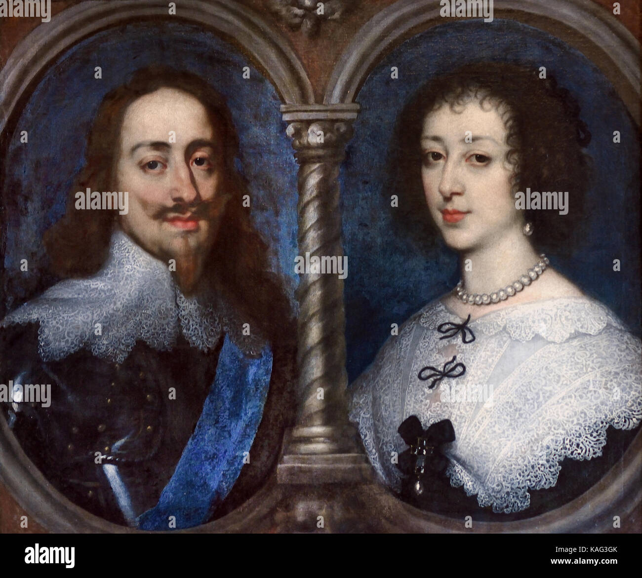 Le roi Charles Ier d'Angleterre et d'Henrietta France, avant 1632 par Belium peintre belge Flamande, dessinateur et graveur Banque D'Images