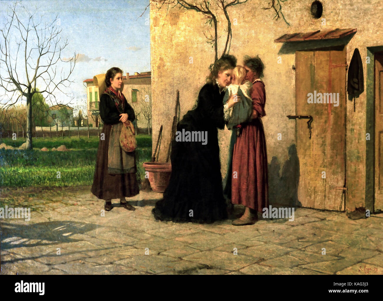 La visita alla Balia Visite à Balia 1873 Silvestro Lega 1826 1895
