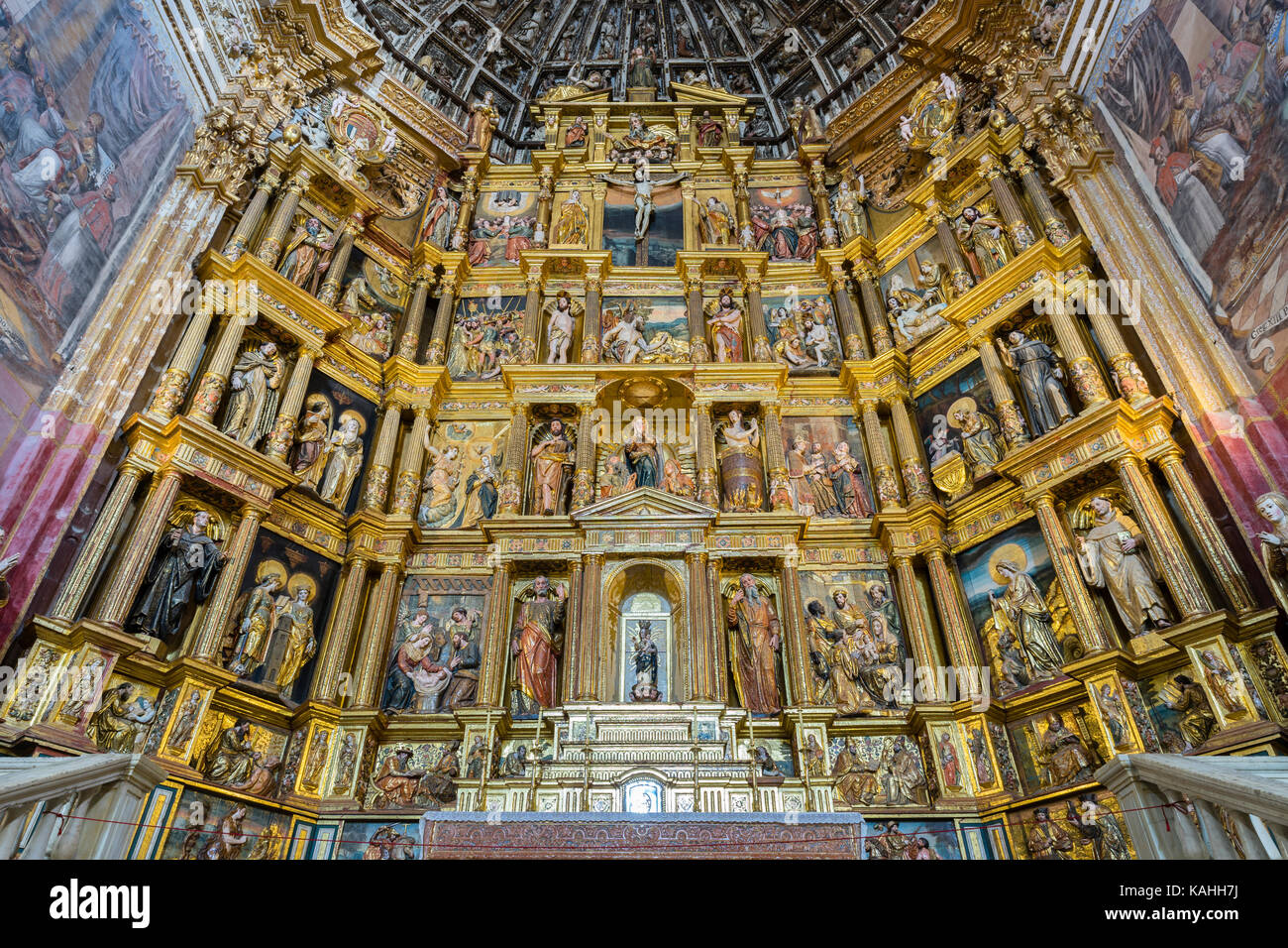 Renaissance Haut autel, Monasterio de San Jerónimo, Grenade, Andalousie, Espagne Banque D'Images