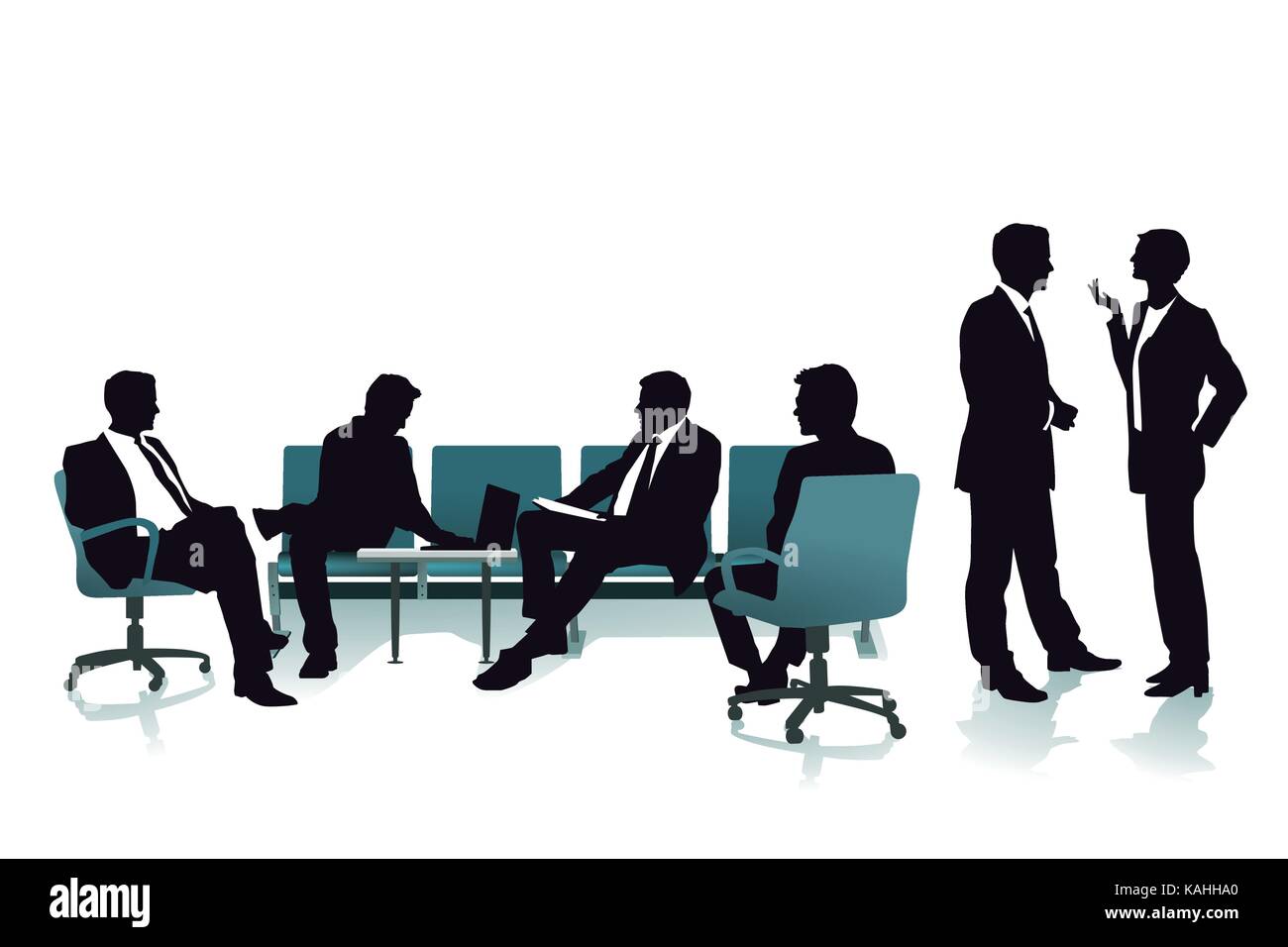 Stratégie de consultation et avec des collègues de travail, illustration Illustration de Vecteur