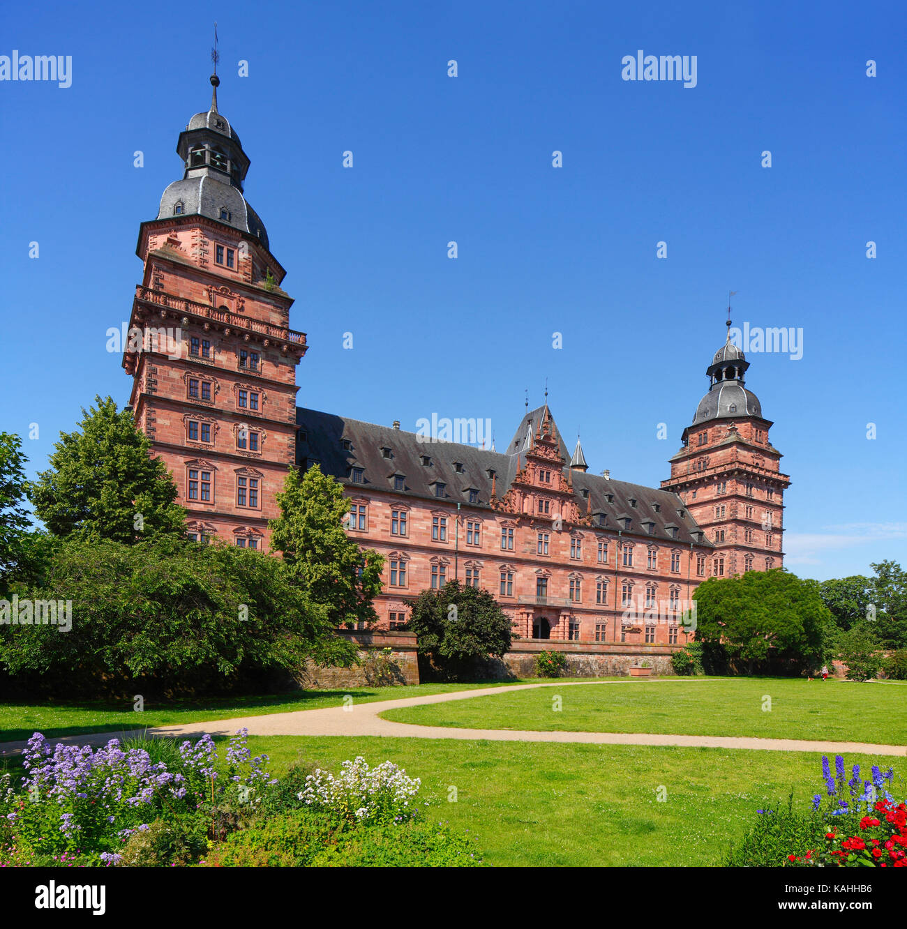 Le château de Johannisburg, château renaissance, Aschaffenburg, en basse-franconie, Franconia, Bavaria, Germany Banque D'Images