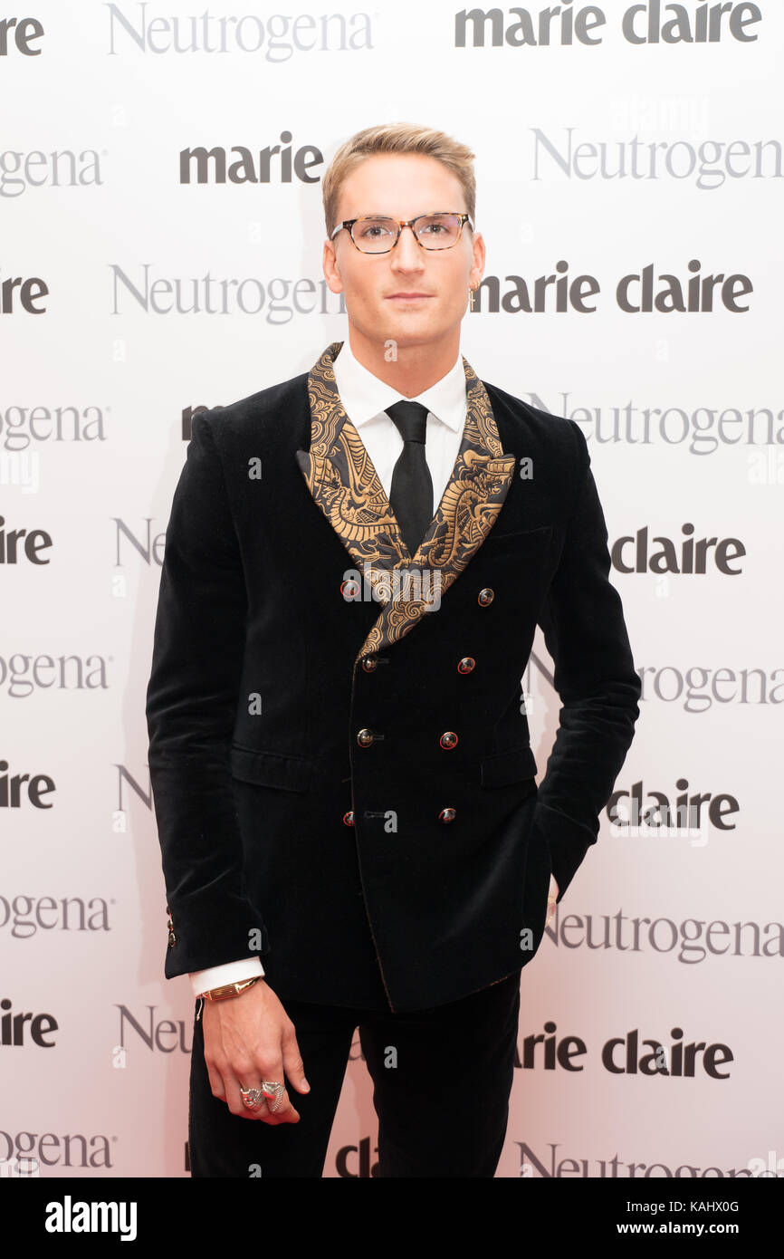 Londres, Royaume-Uni. 26 sep, 2017. oliver proudlock posant pour des photos sur le tapis rouge avant d'assister à l'avenir 2017 marie claire shapers awards en association avec l'un de neutrogena Marylebone à Londres. photo date : Tuesday, September 26, 2017. photo credit : crédit devrait lire roger garfield/Alamy live news Banque D'Images