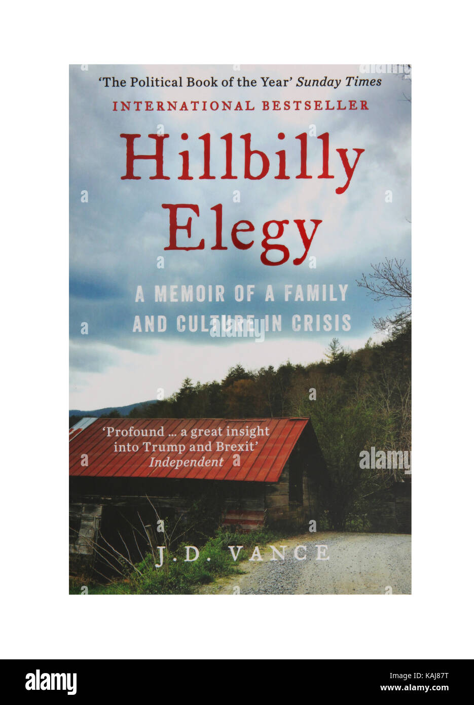 Le livre Élégie Hillbilly A Memoir d'une famille et de la Culture en crise par J D Vance Banque D'Images