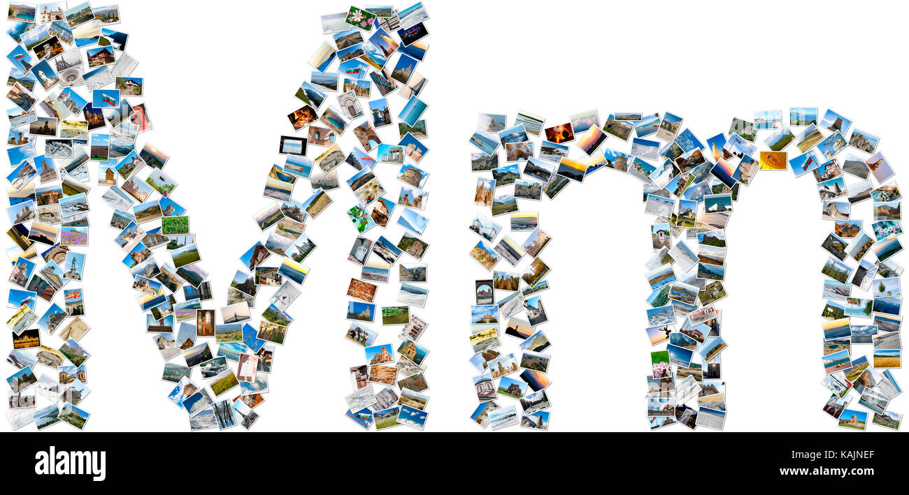 L'alphabet series - collage de photos de voyage formant le capital et les petits anglais lettre 